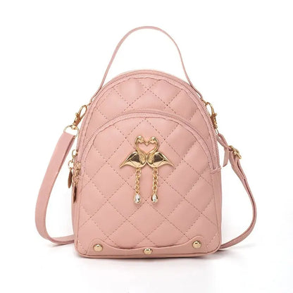 Mini Quilted Crossbody Bag for Women with Swan Charm