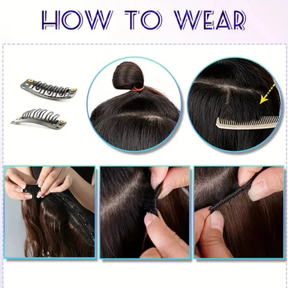Clip-In Hair Extensions 6-Piece Set – Long Straight Synthetic Hair