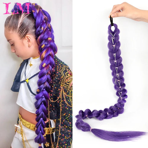 Jumbo Braid Ponytail Hair Extension 32 Inch – Synthetic Long Braiding Hair for Cosplay & Party