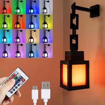 Pixel Lantern LED Night Light – 16 Color Changing Wall Lamp