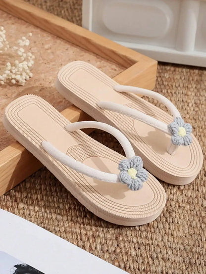 Women's Flower Thong Flip Flops Flat Open Toe Beach Sandals