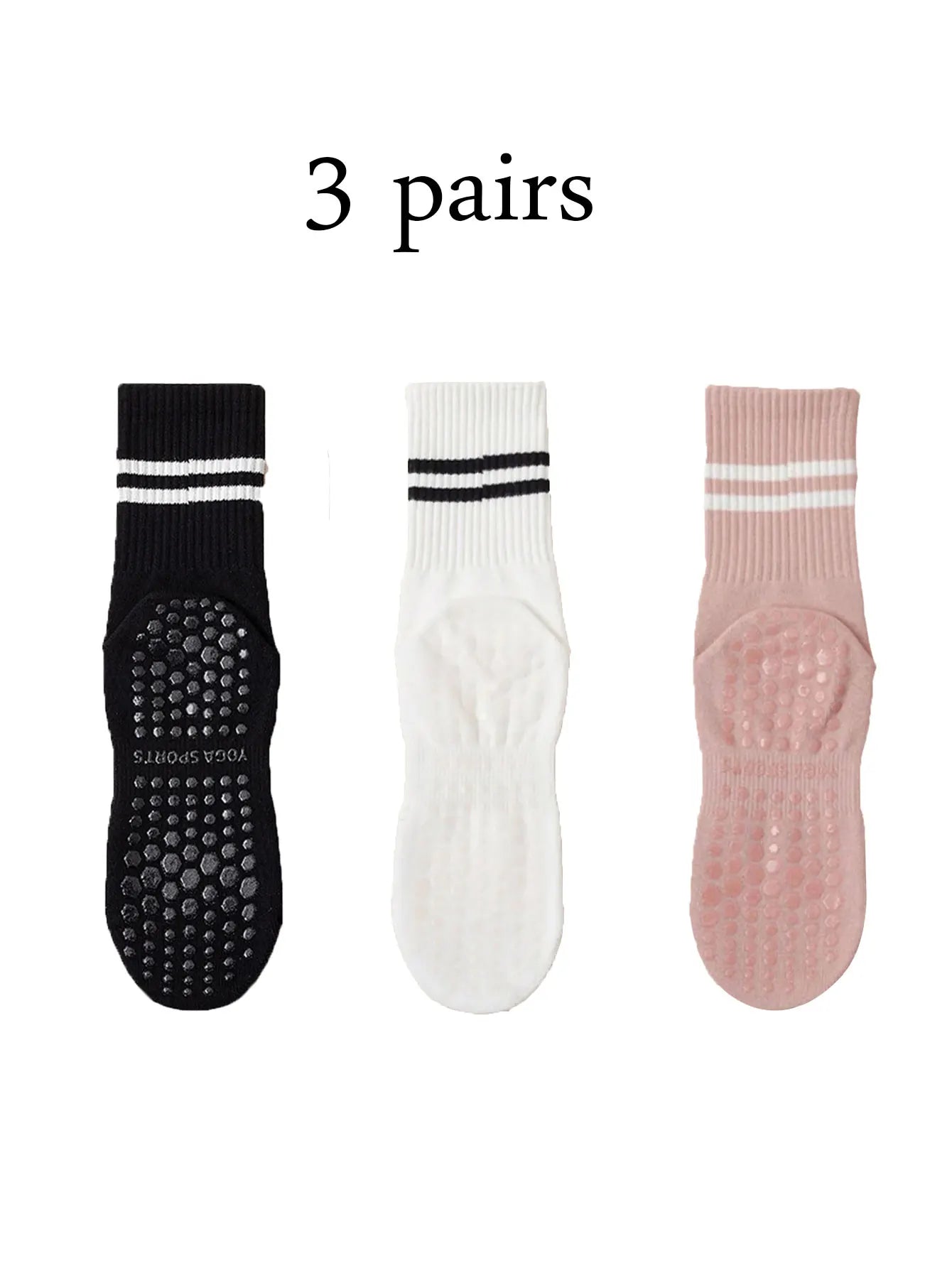 4 Pairs Women's Non Slip Pilates Yoga Grip Socks