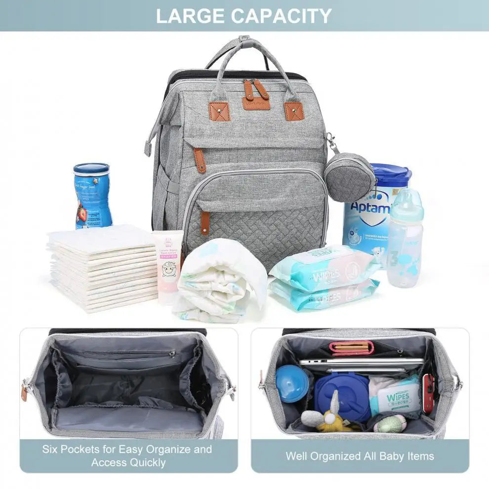 Diaper Bag Backpack – Large Capacity Nappy Changing Bag