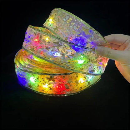 Christmas Ribbon Fairy Lights with LEDs – 1m to 10m Xmas Tree Decor