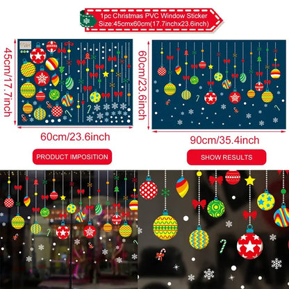 Christmas Wall & Window Sticker – PVC Holiday Decal for Home & Kids Room
