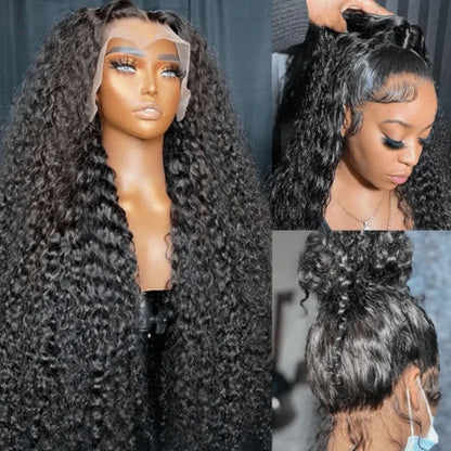 13x6 Deep Wave Human Hair Lace Front Wig – Extra Long 16–42"