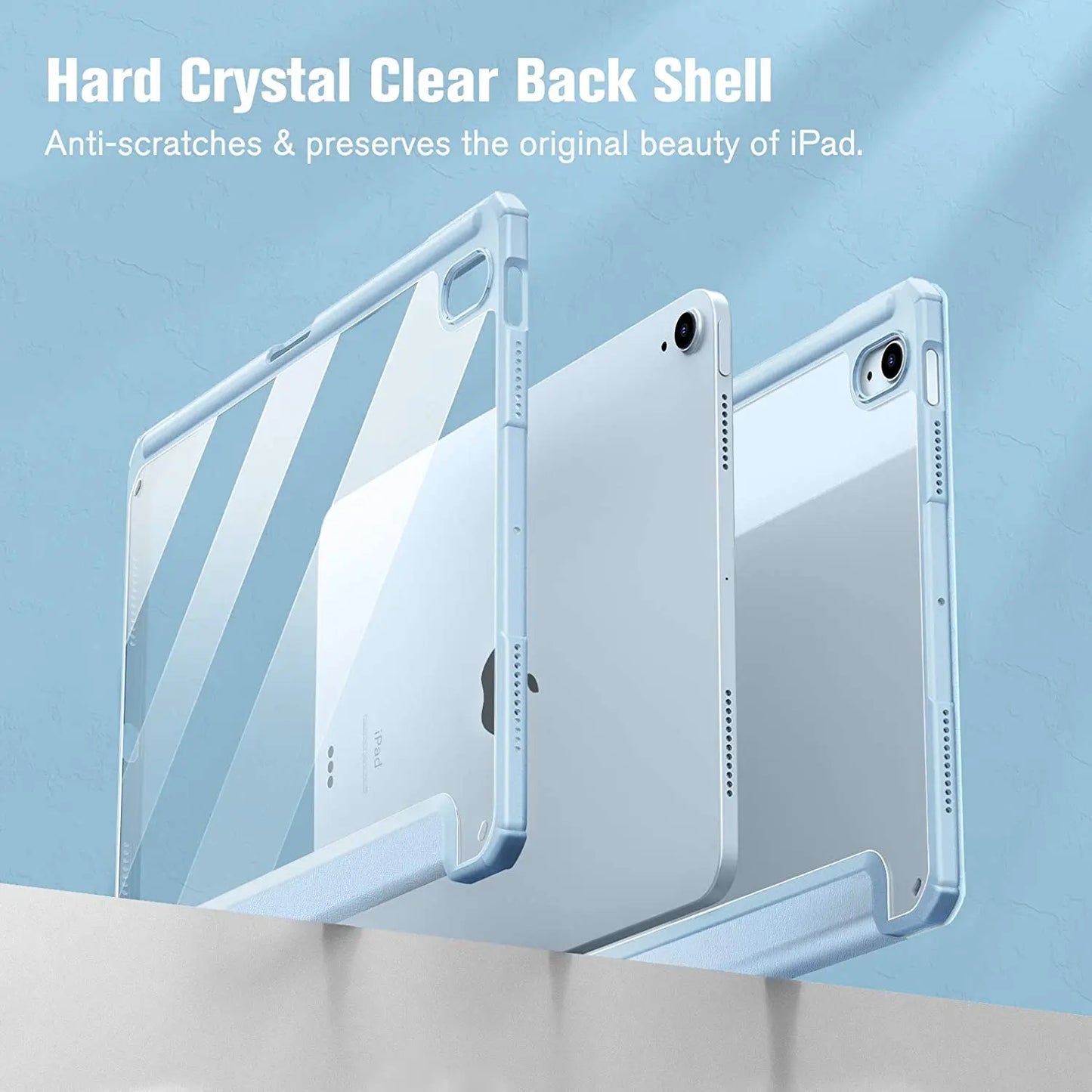 iPad Case with Pencil Holder – Clear Back Folio Cover