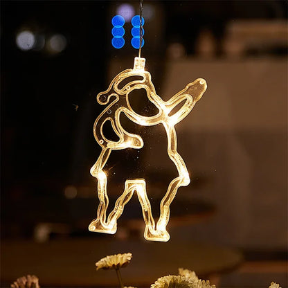 Christmas LED Window Hanging Light Ornaments Battery Operated