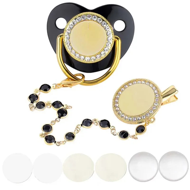 Luxury Bling Baby Pacifier & Clip Set – Personalized Newborn Dummy