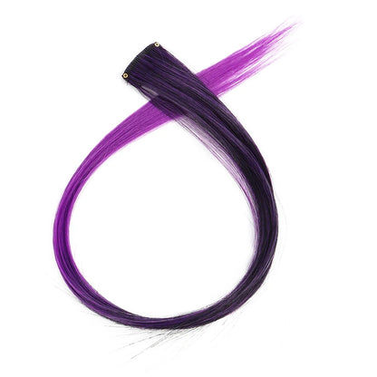22-Inch Clip-In Synthetic Hair Extensions – Rainbow Colors