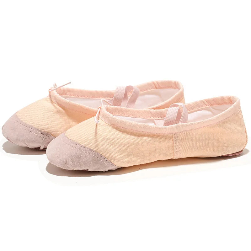 Canvas Ballet Slippers for Girls & Women – Soft Sole Dance Shoes