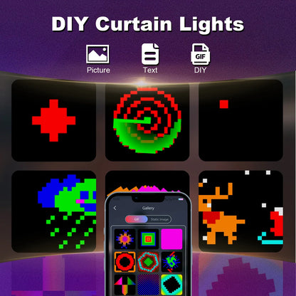 Smart LED Curtain Lights – 400 LEDs, App & Remote Control, Music Sync