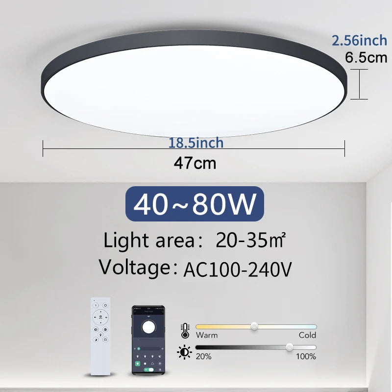 Smart LED Ceiling Light Dimmable | Remote & App Control