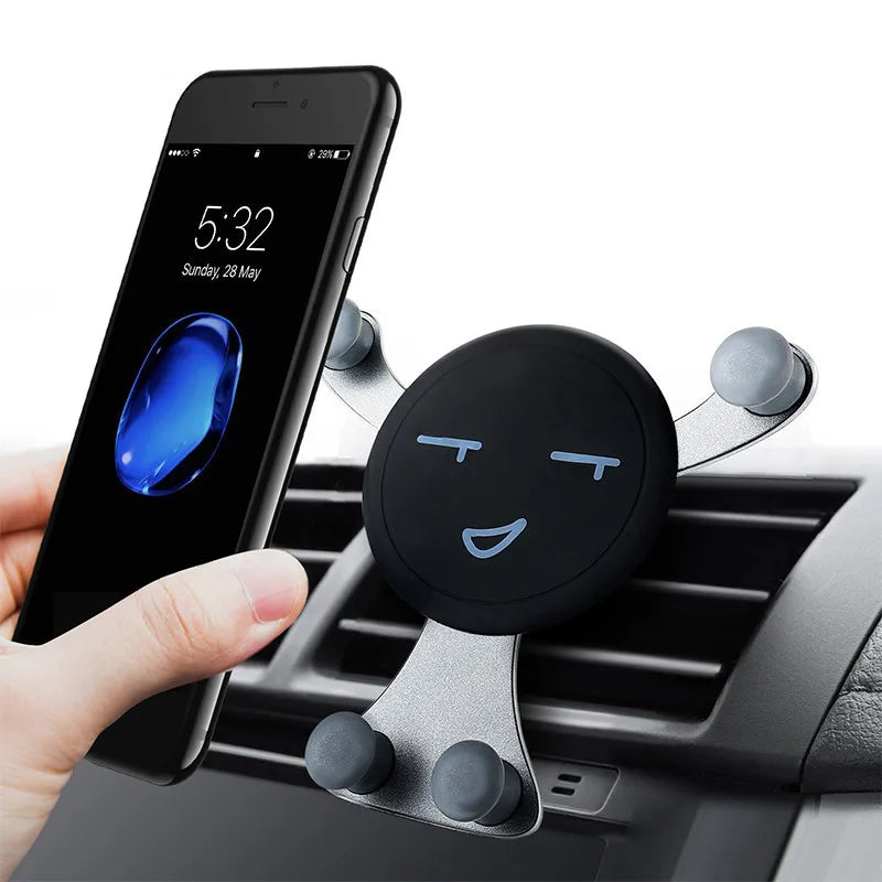 Gravity Car Phone Holder – Smile Face Air Vent Clip Mount