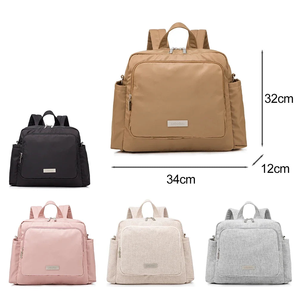 Soboba Large Capacity Diaper Bag Backpack – Waterproof Travel Mom Bag