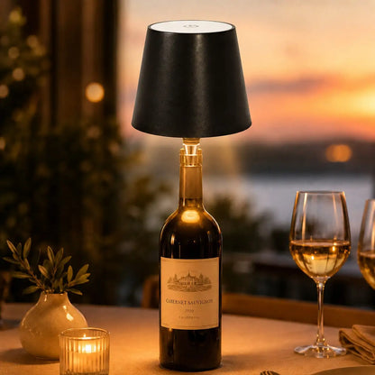 Wine Bottle Lamp – Rechargeable Cordless LED with Touch Dimming & 3 Color Modes