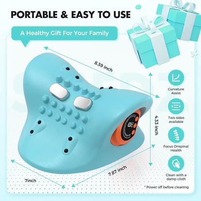 3-in-1 Rechargeable Neck Massager Pillow – Shiatsu, Heat & Remote