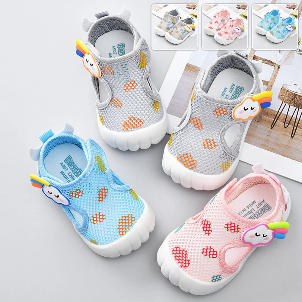 Baby Mesh Breathable Walking Shoes – Cartoon Non-Slip Toddler Sneakers
