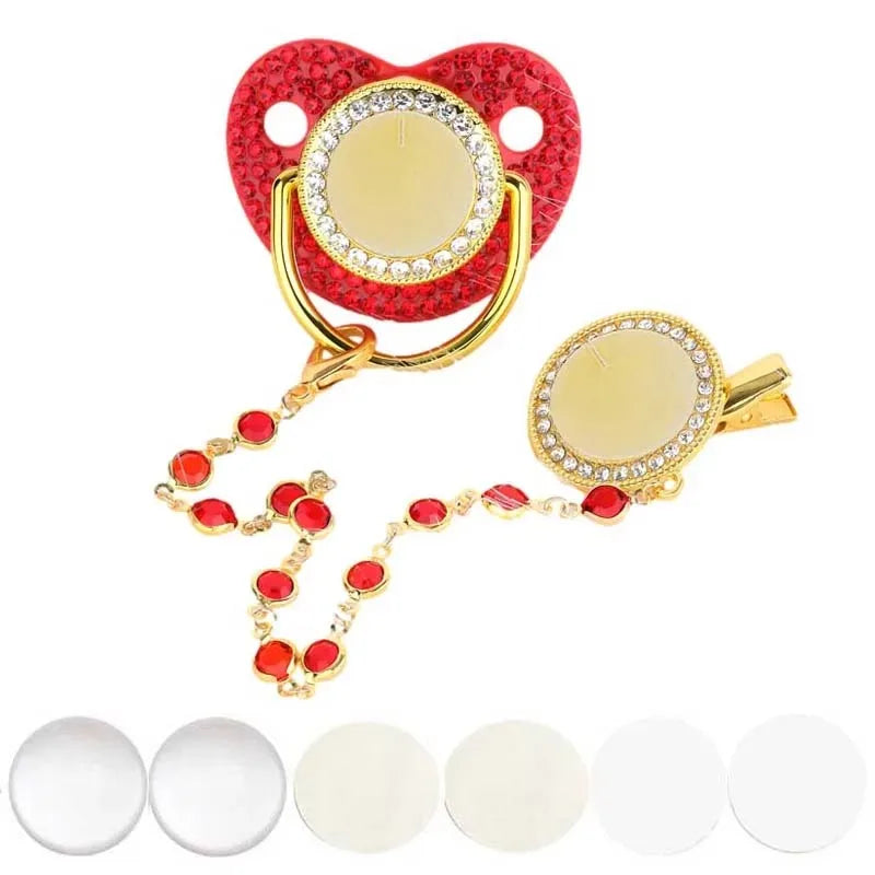 Luxury Bling Baby Pacifier & Clip Set – Personalized Newborn Dummy