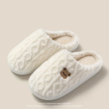 Fluffy Bear Cotton Slippers for Women & Men