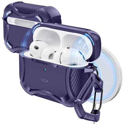 ESR AirPods Pro Case – Heavy-Duty Drop Protection with Carabiner Clip