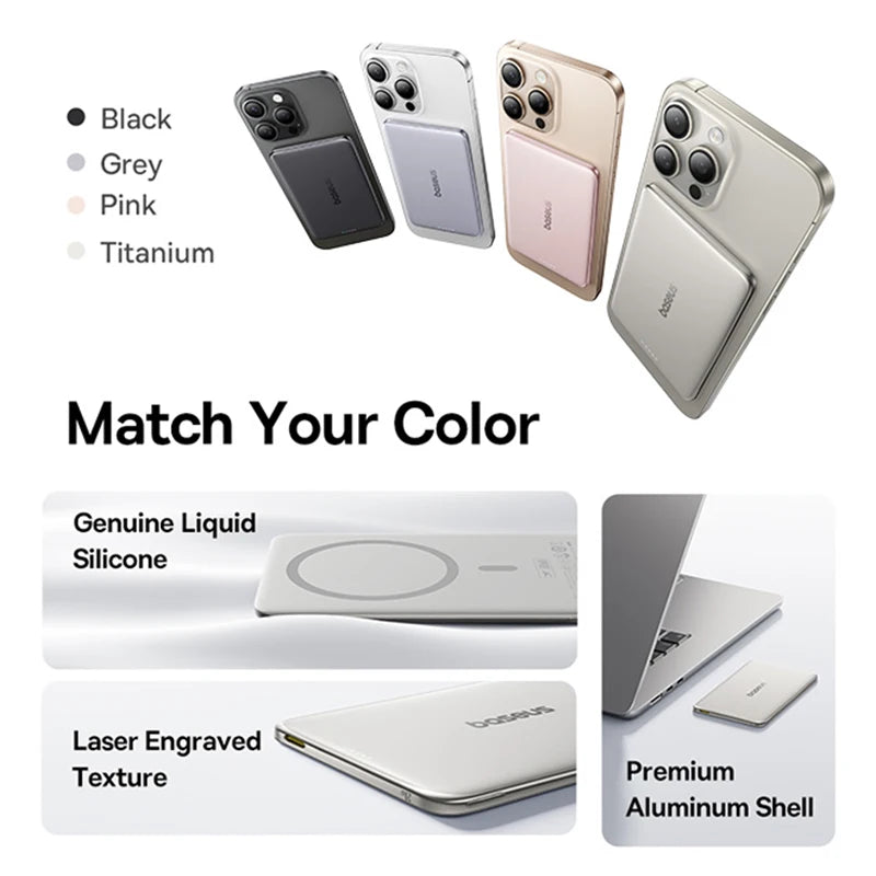Baseus Magnetic Power Bank – Card-Slim MagSafe Charger 5000mAh / 10000mAh