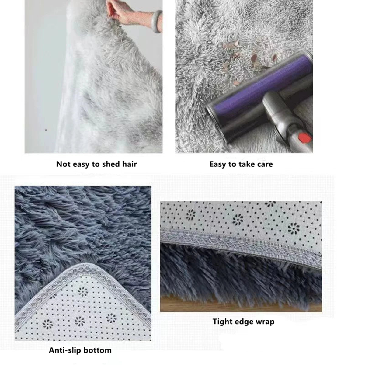 Fluffy Shaggy Bedside Rug – Soft Non-Slip Bedroom Carpet Runner