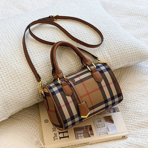 Plaid Crossbody Bag for Women – Classic Tartan PU Leather Handbag