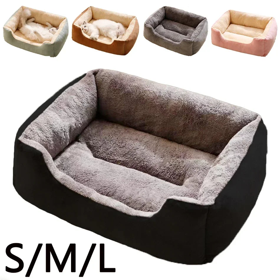 Plush Pet Sofa Bed – Soft Cushion for Dogs & Cats, S/M/L