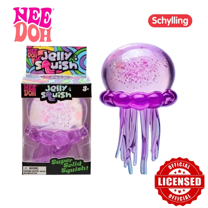Needoh Jelly Squish Jellyfish Squishy Toy – Glitter Stress Relief Squeeze Ball