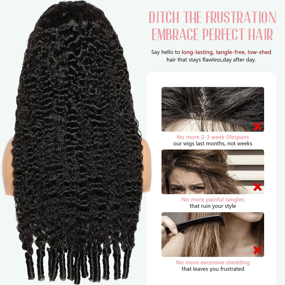 13x4 HD Lace Frontal Wig Human Hair Natural Black 180% 200% Density