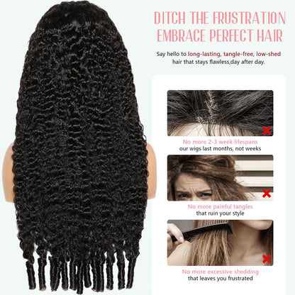 13x4 HD Lace Frontal Wig Human Hair Natural Black 180% 200% Density