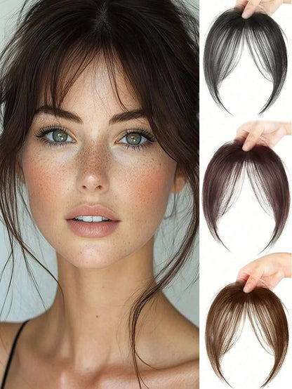 Clip-In Bangs Hair Extension – Synthetic Middle Part Fringe, Natural Seamless Look