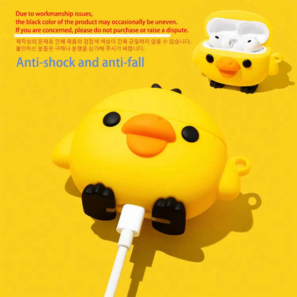 Cute Yellow Chick AirPods Case – Soft Silicone Protective Cover