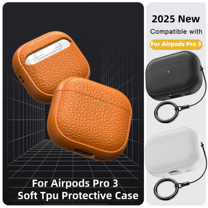 AirPods Case Leather Pattern TPU Cover with Keychain