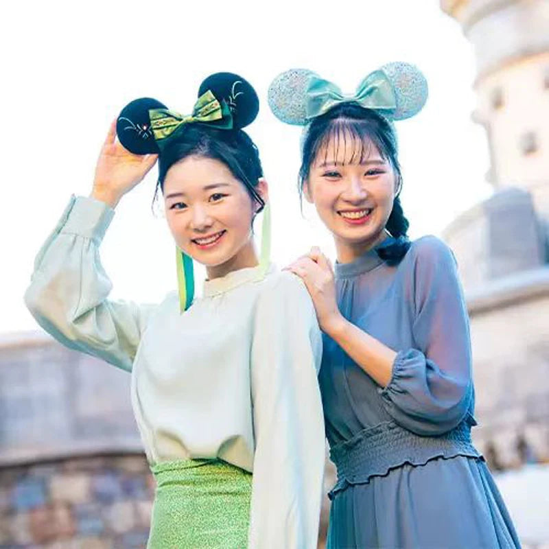 Disney Minnie Mouse Ear Headband with Bow – PU Leather Disneyland Ears