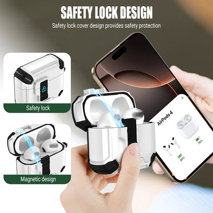 Magnetic Pop-Top AirPods Case – Rugged Shockproof Cover with Carabiner