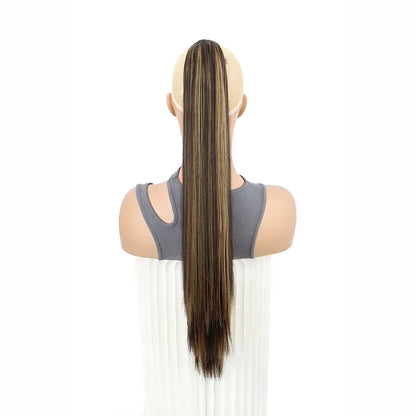 Claw Clip Ponytail Hair Extension – 24 Inch Long Straight Synthetic