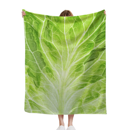 Cabbage Throw Blanket – Funny Novelty Lettuce Plush Blanket, 4 Sizes