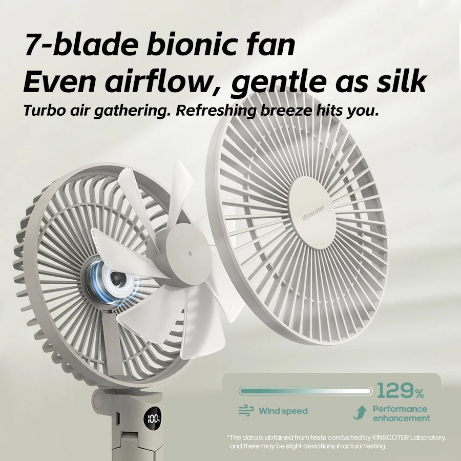 Handheld Folding Fan 3600mAh Rechargeable Desktop & Portable