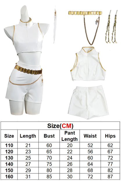 Girls Halloween Cosplay Costume Set with Gold Accessories
