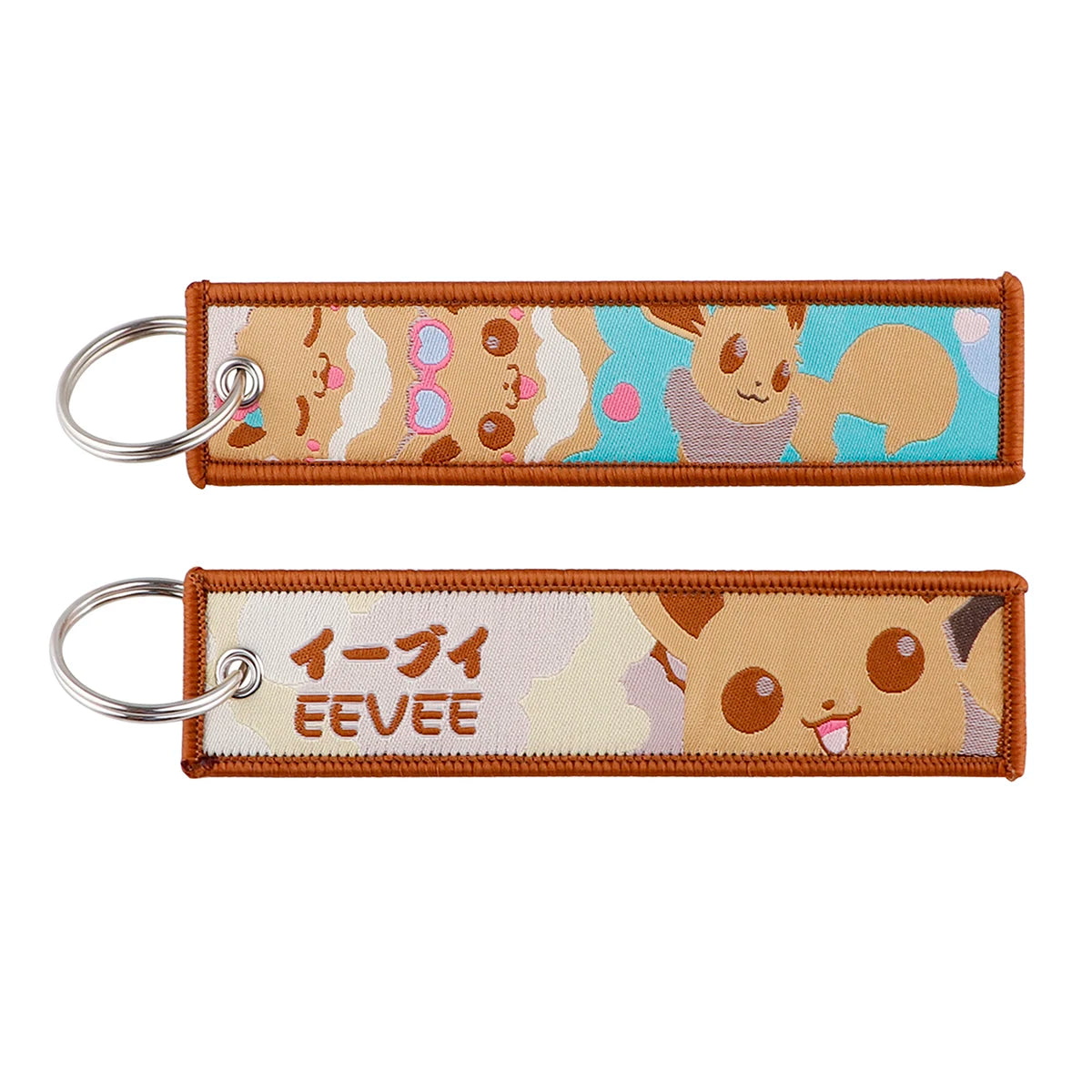 Anime Embroidered Keychain - Cute Cartoon Jet Tag Key Ring