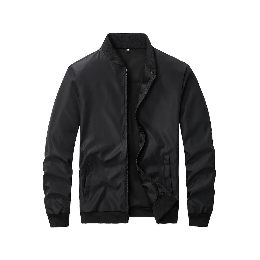 Men's Bomber Jacket – Casual Baseball Collar Lightweight Zip-Up Coat