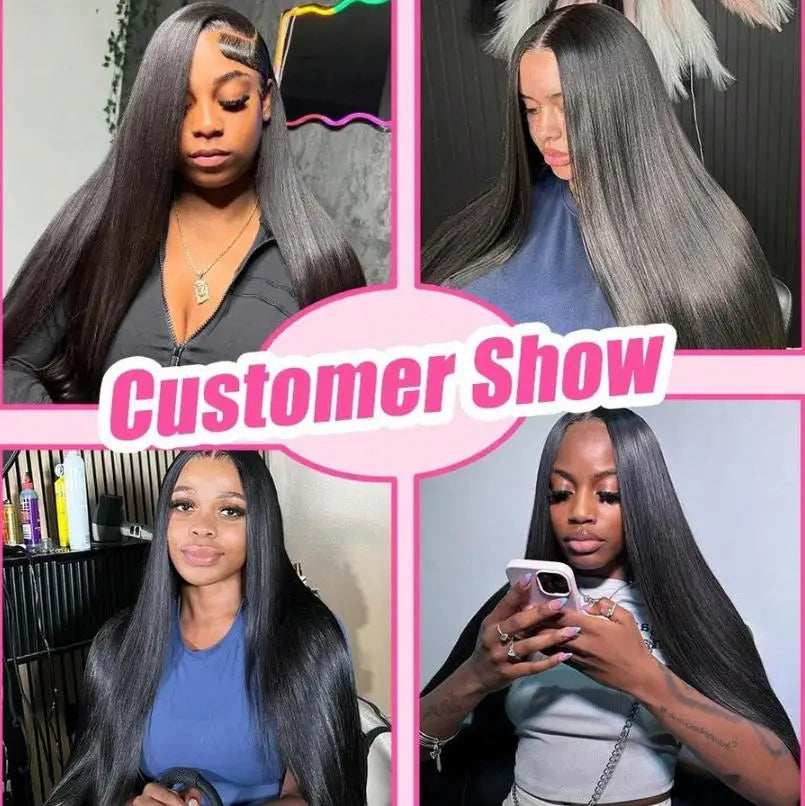 Bone Straight Human Hair Wig HD Lace 250% Density 13x4 13x6 5x5 Glueless
