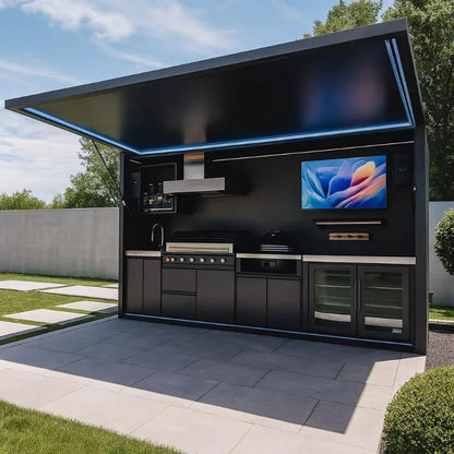 Weatherproof 304 Stainless Steel Outdoor BBQ Kitchen Pod