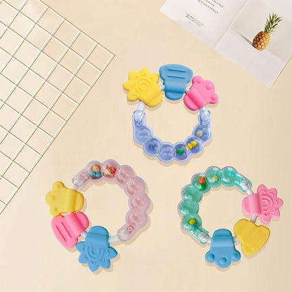 Baby Silicone Teether Toy - Fruit Shape Rattle for Newborns