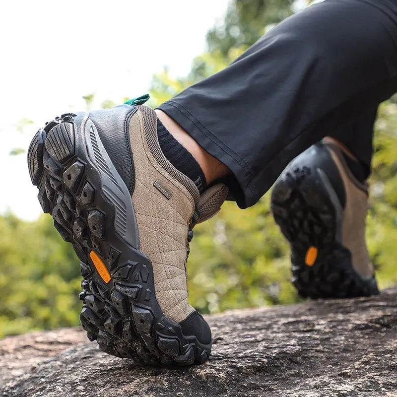 HUMTTO Men's Hiking Shoes – Leather Outdoor Trekking Sneakers