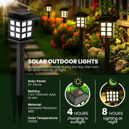 Solar Pathway Lights Outdoor – 8 Pack Waterproof Garden Stake Lamps