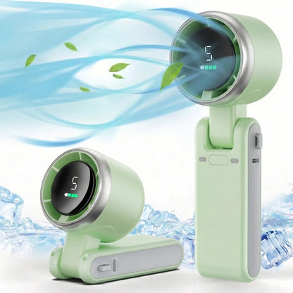 Portable Handheld Turbo Fan – 5000mAh Battery, 5-Speed LED Display