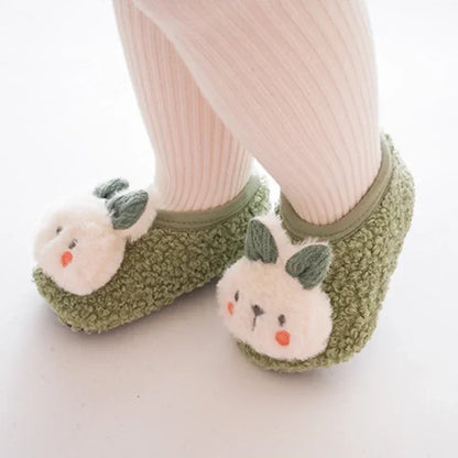 Baby Non-Slip Floor Socks Cartoon Rabbit Plush Toddler Slippers
